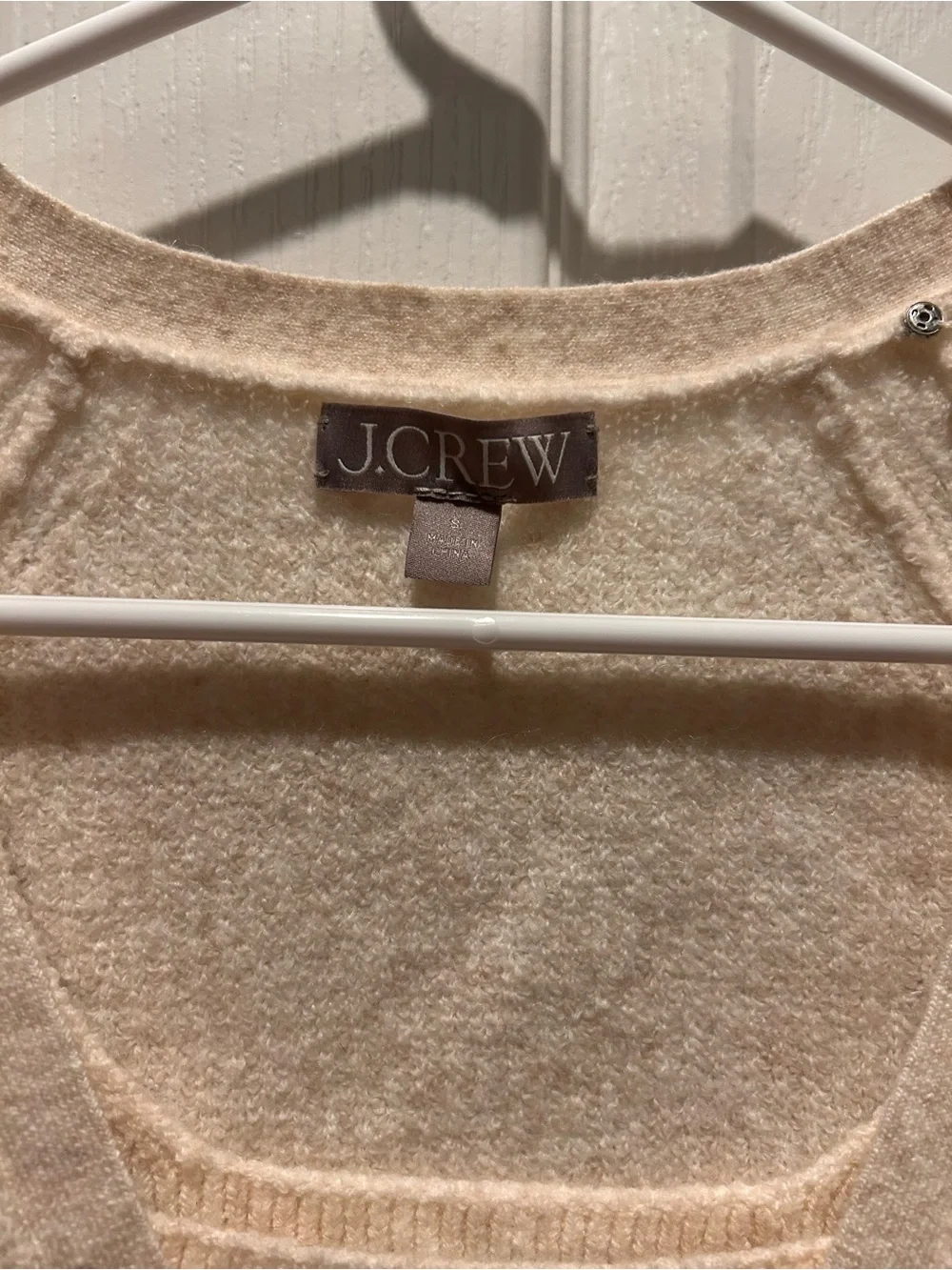 J. Crew Cream Cable-Detail Button Cardigan with matching tank top sweater